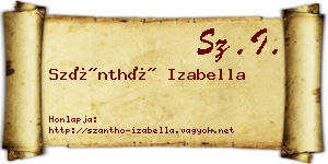 Szánthó Izabella névjegykártya